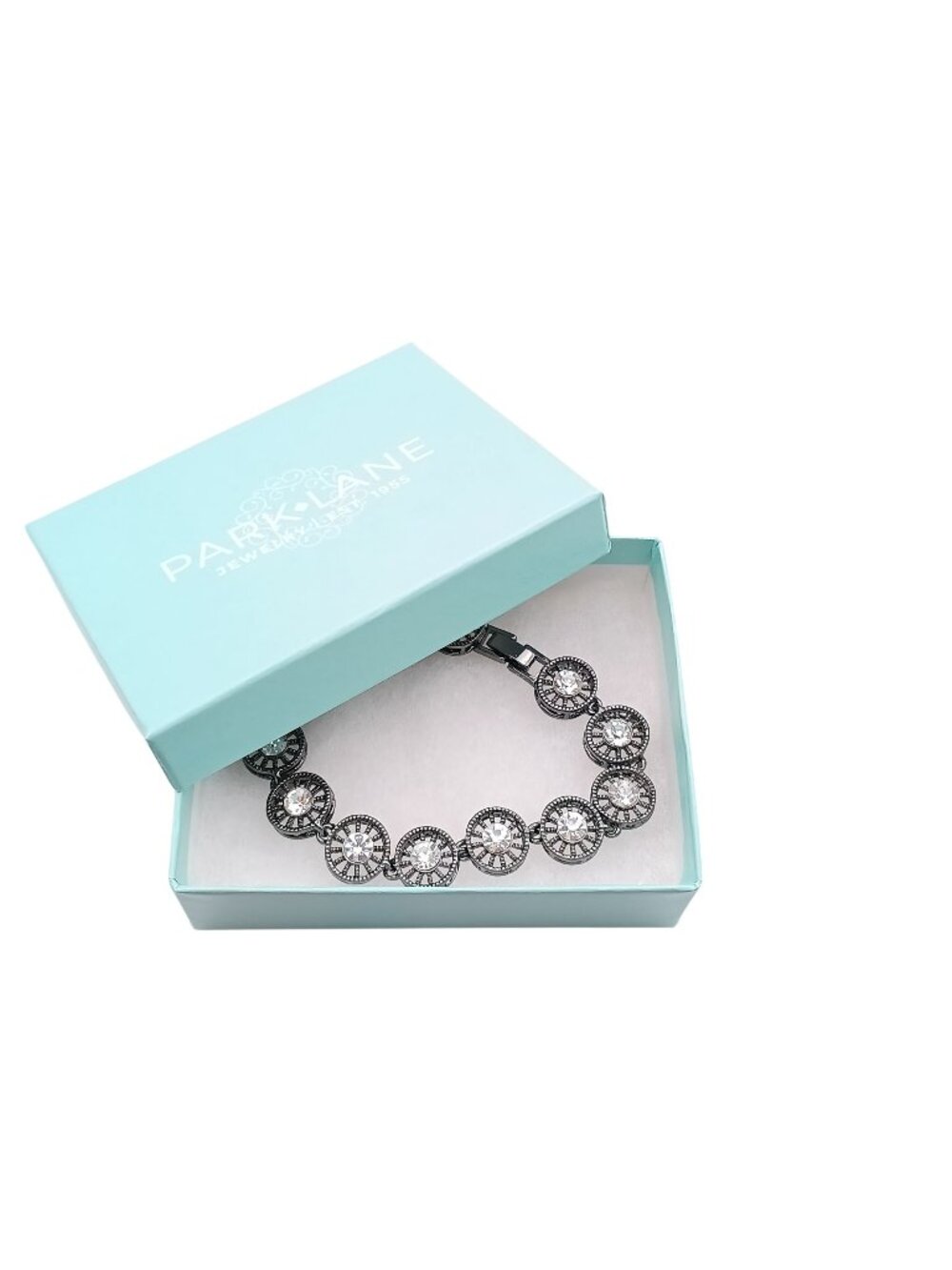 Park Lane "Focus" Silver-Tone Crystal Bracelet In Gift Box